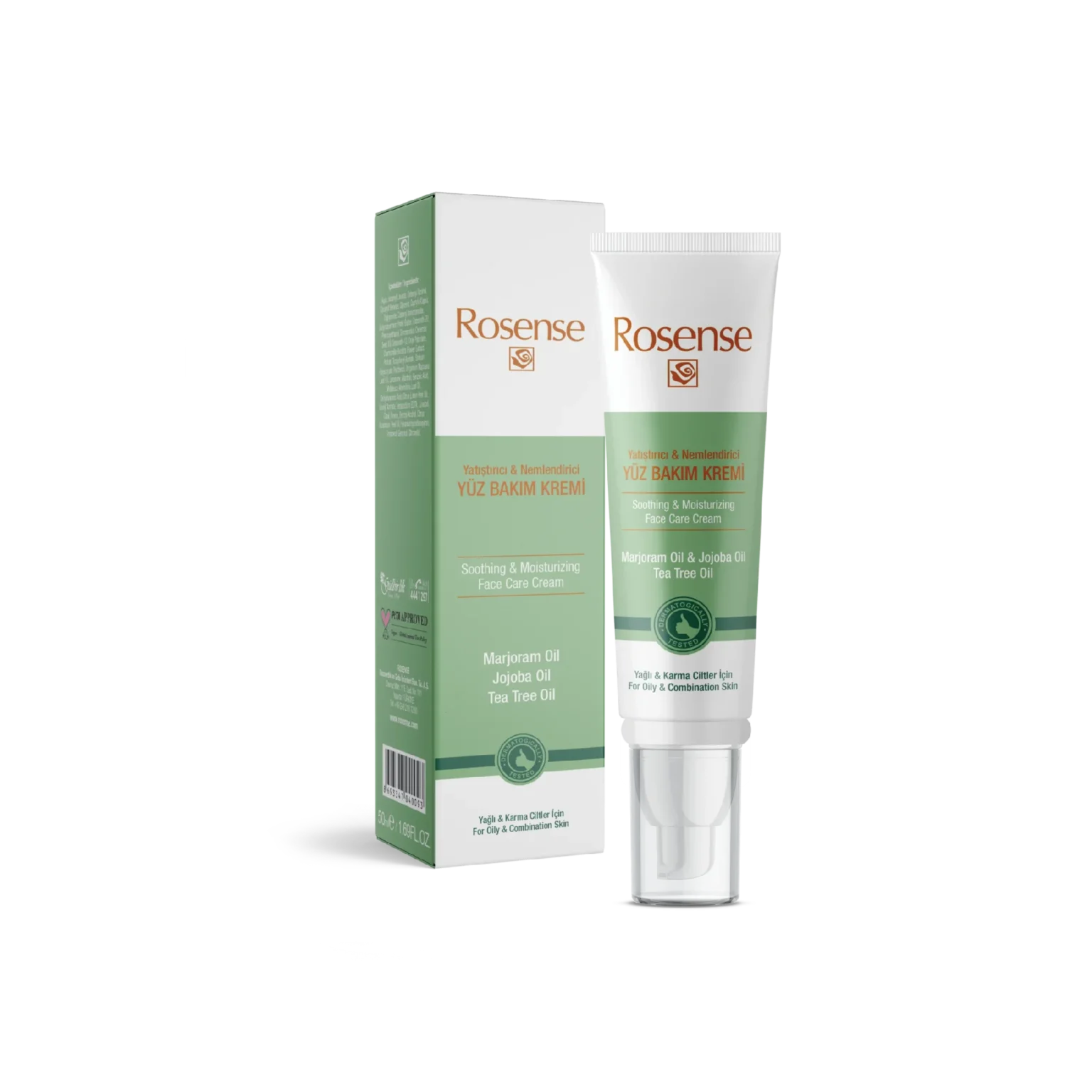 Akne Karşıtı Yatıştırıcı & Nemlendirici Yüz Bakım Kremi 50ml | Rosense®